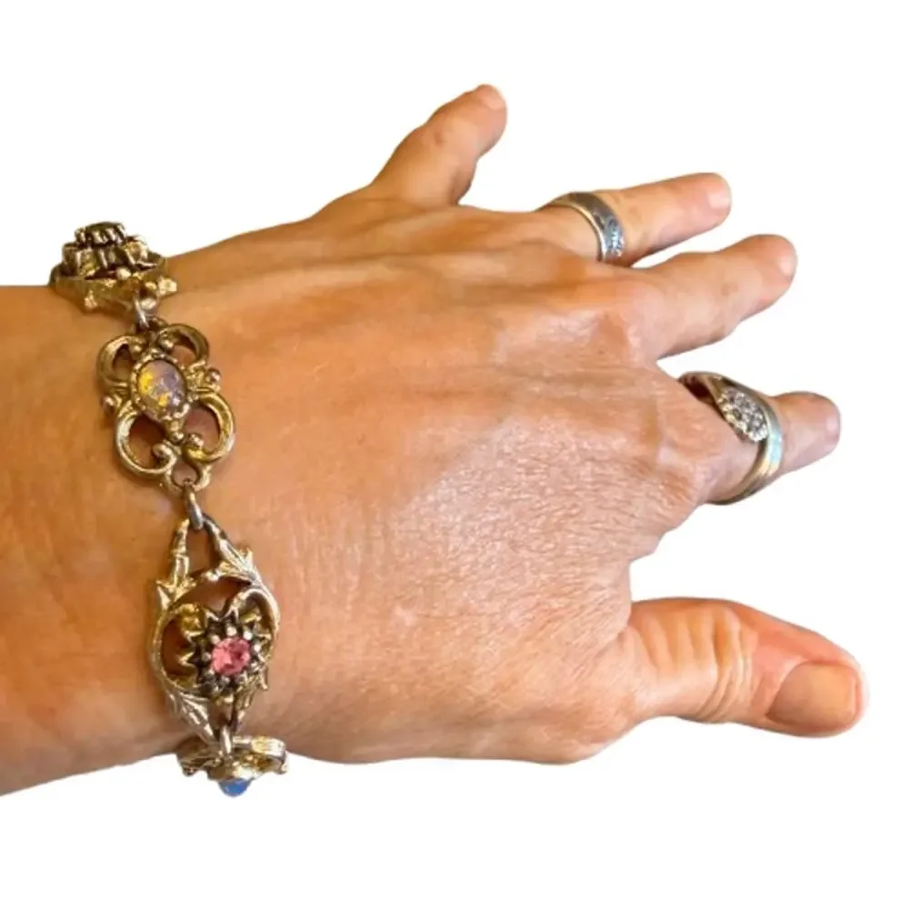 Vintage 70s Sarah Coventry Contessa Gold Tone Link Bracelet - Picture 6 of 9